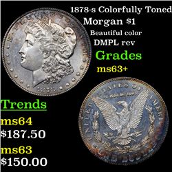 1878-s Colorfully Toned Morgan Dollar $1 Grades Select+ Unc