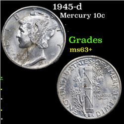 1945-d Mercury Dime 10c Grades Select+ Unc