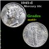 Image 1 : 1945-d Mercury Dime 10c Grades Select+ Unc