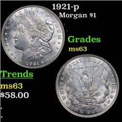 1921-p Morgan Dollar $1 Grades Select Unc