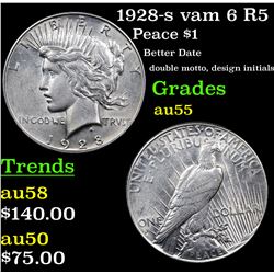 1928-s vam 6 R5 Peace Dollar $1 Grades Choice AU