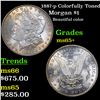 Image 1 : 1887-p Colorfully Toned Morgan Dollar $1 Grades GEM+ Unc
