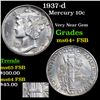 Image 1 : 1937-d Mercury Dime 10c Grades Choice Unc+ FSB