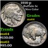 Image 1 : 1916-p Buffalo Nickel 5c Grades Choice Unc