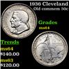 Image 1 : 1936 Cleveland Old Commem Half Dollar 50c Grades Choice Unc