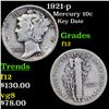 Image 1 : 1921-p Mercury Dime 10c Grades f, fine