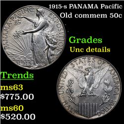 1915-s PANAMA Pacific Old Commem Half Dollar 50c Grades Unc Details