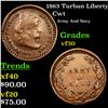 Image 1 : 1863 Turban Liberty Civil War Token 1c Grades vf++
