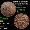 Image 1 : 1803 S-252 R2 Draped Bust Large Cent 1c Grades f, fine