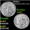 Image 1 : 1936-s Walking Liberty Half Dollar 50c Grades Select+ Unc