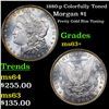 Image 1 : 1880-p Colorfully Toned Morgan Dollar $1 Grades Select+ Unc