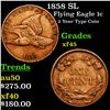 Image 1 : 1858 SL Flying Eagle Cent 1c Grades xf+