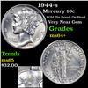 Image 1 : 1944-s Mercury Dime 10c Grades Choice+ Unc