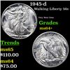 Image 1 : 1945-d Walking Liberty Half Dollar 50c Grades Choice+ Unc
