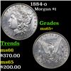 Image 1 : 1884-o Morgan Dollar $1 Grades GEM+ Unc