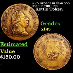1820's GEORGE III FEAR GOD HONOUR THE KING MEDAL by Kettle Grades xf+