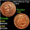 Image 1 : 1863 Liberty Cap Civil War Token 1c Grades vf++