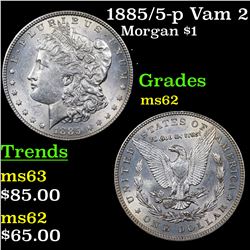 1885/5-p Vam 2 Morgan Dollar $1 Grades Select Unc