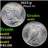 Image 1 : 1922-p Peace Dollar $1 Grades Select Unc