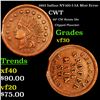 Image 1 : 1863 Indian NY-105-I-3A Mint Error Civil War Token 1c Grades vf++