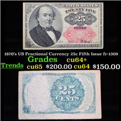 1870's US Fractional Currency 25c Fifth Issue fr-1309 Grades Choice+ CU