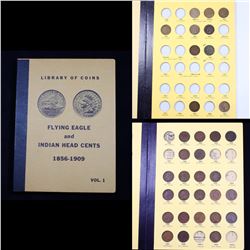 Partial Indian & Flying Eagle Cent Book 1858-1909 32 coins