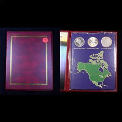 Complete Silver Dollars Of North America Collection Book 3 Coins. 3oz of Silver