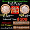 Image 1 : Mixed small cents 1c orig shotgun roll, 1917-d Wheat Cent, 1884 Indian cent other end, McDonalds Wra