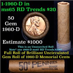 Shotgun Lincoln 1c roll, 1960-d 50 pcs Brandt Wrapper