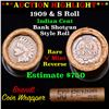 Image 1 : ***Auction Highlight*** Indian cent 1c orig roll, 1909 end S other end