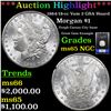 Image 1 : ***Auction Highlight*** NGC 1884-cc 18/18 Vam 2 GSA Hoard Morgan Dollar $1 Graded ms65 By NGC (fc)