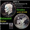 Image 1 : Proof 1971-s Eisenhower Dollar $1 Grades GEM++ Proof Deep Cameo