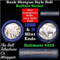 Buffalo Nickel Shotgun Roll in Old Bank Style 'Bell Telephone' Wrapper 1923 & d Mint Ends Grades