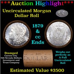 ***Auction Highlight*** 1879 & CC Uncirculated Morgan Dollar Shotgun Roll (fc)