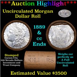 ***Auction Highlight*** 1889 & CC Uncirculated Morgan Dollar Shotgun Roll (fc)