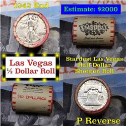 ***Auction Highlight*** Old Casino 50c Roll $10 Halves Stardust Hotel Vegas 1942 Walker & 'P' Frankl