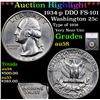 Image 1 : ***Auction Highlight*** 1934-p DDO FS-101 Washington Quarter 25c Graded au58 By SEGS (fc)