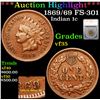 Image 1 : ***Auction Highlight*** 1869/69 FS-301 RPD S-3D Indian Cent 1c Graded vf35 By SEGS (fc)