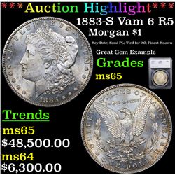 ***Auction Highlight*** 1883-S Vam 6 R5 Morgan Dollar $1 Graded ms65 By SEGS (fc)