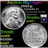 Image 1 : ***Auction Highlight*** 1943-p Lincoln Cent 1c Graded Gem++ Unc BY USCG (fc)
