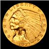 Image 2 : ***Auction Highlight*** 1927-p Gold Indian Quarter Eagle $2 1/2 Graded Select Unc By USCG (fc)
