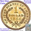 Image 7 : ***Auction Highlight*** 1854-s Gold Dollar $1 Graded Choice Unc By USCG (fc)