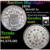 Image 1 : ***Auction Highlight*** 1876 Shield Nickel 5c Graded GEM Unc By USCG (fc)
