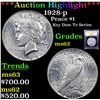 Image 1 : ***Auction Highlight*** 1928-p Peace Dollar $1 Graded Select Unc By USCG (fc)