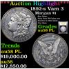 Image 1 : ***Auction Highlight*** 1892-s Vam 3 Morgan Dollar $1 Graded Choice AU/BU Slider PL By USCG (fc)