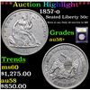 Image 1 : ***Auction Highlight*** 1857-o Seated Half Dollar 50c Graded Choice AU/BU Slider+ By USCG (fc)