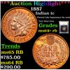Image 1 : ***Auction Highlight*** 1887 Indian Cent 1c Graded Choice+ Unc RB By USCG (fc)