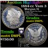 Image 1 : ***Auction Highlight*** 1884-cc Vam 3 Morgan Dollar $1 Graded Choice Unc DMPL By USCG (fc)