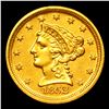Image 2 : ***Auction Highlight*** 1852-d Delanga Gold Liberty Quarter Eagle $2 1/2 Graded Select Unc By USCG (