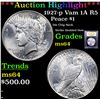 Image 1 : ***Auction Highlight*** 1927-p Vam 1A R5 Peace Dollar $1 Graded Choice Unc By USCG (fc)